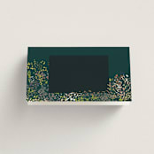 "By the Creek" - Place Cards in Emerald by Becky Nimoy - Blank front