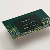 "By the Creek" - Place Cards in Emerald by Becky Nimoy - Detail
