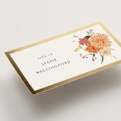 "Enchanting" - Place Cards in Burgundy by Susan Moyal - Detail