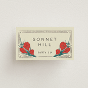 "Deco Spring Florals" - Place Cards in Birch by Shiny Penny Studio - Front with Free Guest Printing
