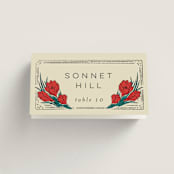 "Deco Spring Florals" - Place Cards in Birch by Shiny Penny Studio - Folded with Free Guest Printing
