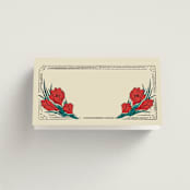 "Deco Spring Florals" - Place Cards in Birch by Shiny Penny Studio - Blank front