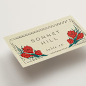 "Deco Spring Florals" - Place Cards in Birch by Shiny Penny Studio - Detail