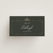 "Fringe" - Place Cards in Midnight by Leah Bisch - Front with Free Guest Printing