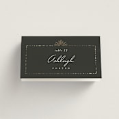 "Fringe" - Place Cards in Midnight by Leah Bisch - Folded with Free Guest Printing