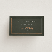 "Quince" - Place Cards in Ivy by Kelly Schmidt - Front with Free Guest Printing