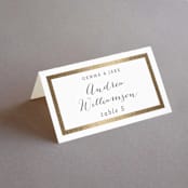 "Modern Photo Frame" - Place Cards in Cement by Hooray Creative - Folded with Free Guest Printing