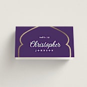"Whole New World from Disney's Aladdin" - Place Cards in Aubergine by Creo Study - Folded with Free Guest Printing