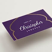 "Whole New World from Disney's Aladdin" - Place Cards in Aubergine by Creo Study - Detail