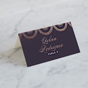 "Captivating" - Place Cards in Plum by Design Lotus - Folded with Free Guest Printing