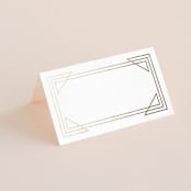 "Framed Deco Elegance" - Place Cards in Classic White by Kelly Schmidt - Blank front