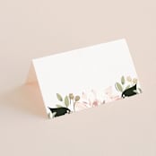 "Petal Surround" - Place Cards in Blush by Susan Moyal - Blank front