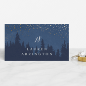 "Aspen" - Place Cards in Midnight by Kristie Kern - Front with Free Guest Printing