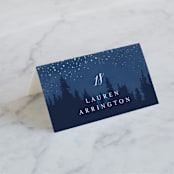 "Aspen" - Place Cards in Midnight by Kristie Kern - Folded with Free Guest Printing