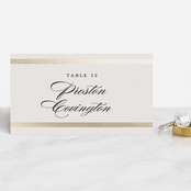 "Bold Classic" - Place Cards in Gold by Jessica Williams - Front with Free Guest Printing