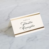 "Bold Classic" - Place Cards in Gold by Jessica Williams - Folded with Free Guest Printing