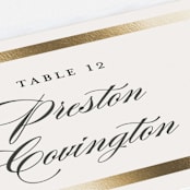 "Bold Classic" - Place Cards in Gold by Jessica Williams - Detail