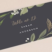 "Greenery Crown" - Place Cards in Navy by Susan Moyal - Detail