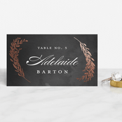 "Lux branch" - Place Cards in Pepper by Stacey Meacham - Front with Free Guest Printing