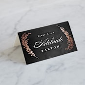 "Lux branch" - Place Cards in Pepper by Stacey Meacham - Folded with Free Guest Printing