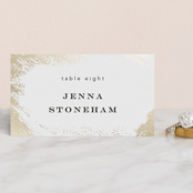 "Edgy Charm" - Place Cards in Ivory by Kimberly FitzSimons - Front with Free Guest Printing