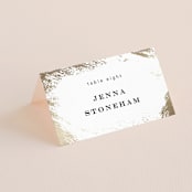 "Edgy Charm" - Place Cards in Ivory by Kimberly FitzSimons - Folded with Free Guest Printing