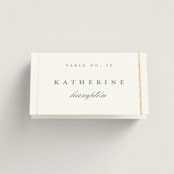 "Refined style" - Place Cards in Slate by Stacey Meacham - Folded with Free Guest Printing