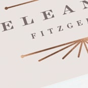 "Art Deco Border" - Place Cards in Blush by Hooray Creative - Detail