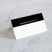 "New Monogram" - Place Cards in Licorice by Jessica Williams - Blank front