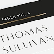 "New Monogram" - Place Cards in Licorice by Jessica Williams - Detail