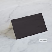 "Scripted Wedding" - Place Cards in Obsidian by Hooray Creative - Folded Back of Card