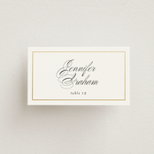"Bianca" - Place Cards in Sugar by Jessica Williams - Front with Free Guest Printing
