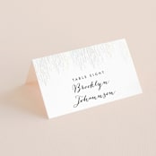 "Sparkle + Shine" - Gloss-Press® Place Cards in Snow by Kristie Kern - Folded with Free Guest Printing