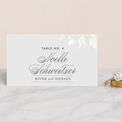 "Beloved" - Gloss-Press® Place Cards in Graphite by Design Lotus - Front with Free Guest Printing