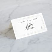 "Opulent Border" - Gloss-Press® Place Cards in Stone by Hooray Creative - Folded with Free Guest Printing