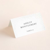 "Promise" - Gloss-Press® Place Cards in Snow by Design Lotus - Folded with Free Guest Printing