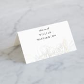 "Sketched Bouquet" - Gloss-Press® Place Cards in Ivory by Phrosné Barwood - Folded with Free Guest Printing