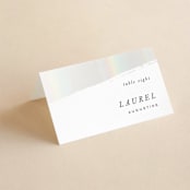 "Halcyon" - Gloss-Press® Place Cards in Snow by Leah Bisch - Folded with Free Guest Printing