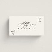 "Chic Script" - Place Cards - Chicken in Ink by Hooray Creative - Front with Free Guest Printing
