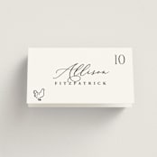 "Chic Script" - Place Cards - Chicken in Ink by Hooray Creative - Folded with Free Guest Printing