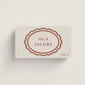 "Pearl" - Place Cards - Fish in Champagne by Baumbirdy - Front with Free Guest Printing