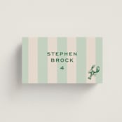 "Rhode" - Place Cards - Fish in Mint by Megan Davis - Front with Free Guest Printing