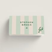 "Rhode" - Place Cards - Fish in Mint by Megan Davis - Folded with Free Guest Printing