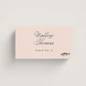 "Hepburn" - Place Cards - Fish in Rose by Megan Davis - Front with Free Guest Printing
