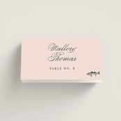 "Hepburn" - Place Cards - Fish in Rose by Megan Davis - Folded with Free Guest Printing