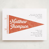 "Pennant Party" - Graduation Party Invitations in Cardinal by Catherine Culvenor - Front