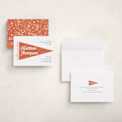 "Pennant Party" - Graduation Party Invitations in Cardinal by Catherine Culvenor - Assembled