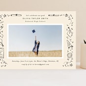 "Iconic" - Graduation Party Invitations in Sand by Creo Study - Front