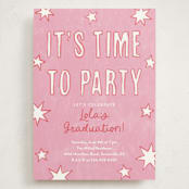 "Starry Celebration" - Graduation Party Invitations in Cotton Candy by Kercia Jane - Front