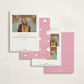 "Starry Celebration" - Graduation Party Invitations in Cotton Candy by Kercia Jane - Back of Card Options